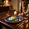 CERAMIC DINNER PLATE 1 pc. NAVY BLUE SET FOR SERVING DISHES 26.5 CM