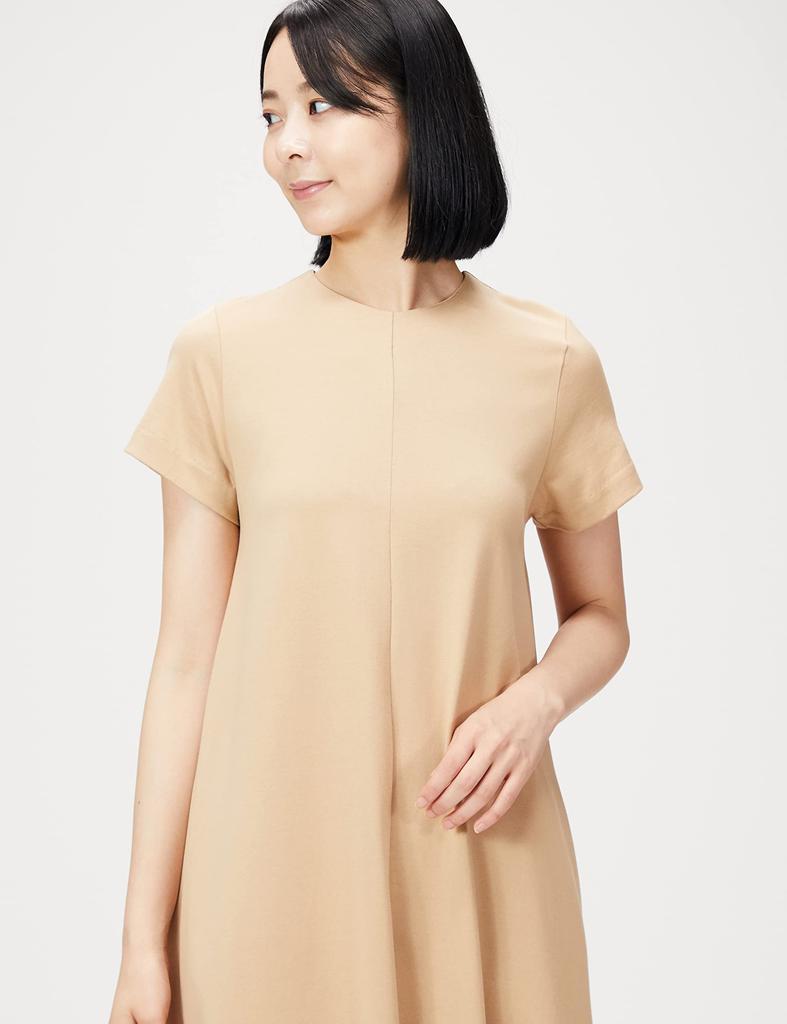 Mila Owen Kompaktowa Sukienka z Krótkim Rękawem 09WCO222173 BEG 0 A-Line Damska