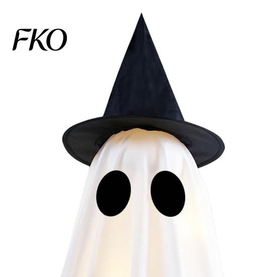 Ghost-themed Decoration Halloween Ghost Decoration, Light-Up with Witch Hat/Bow, Seasonal Holiday Decor Spooky Standing for Porch Yard Outdoor Party