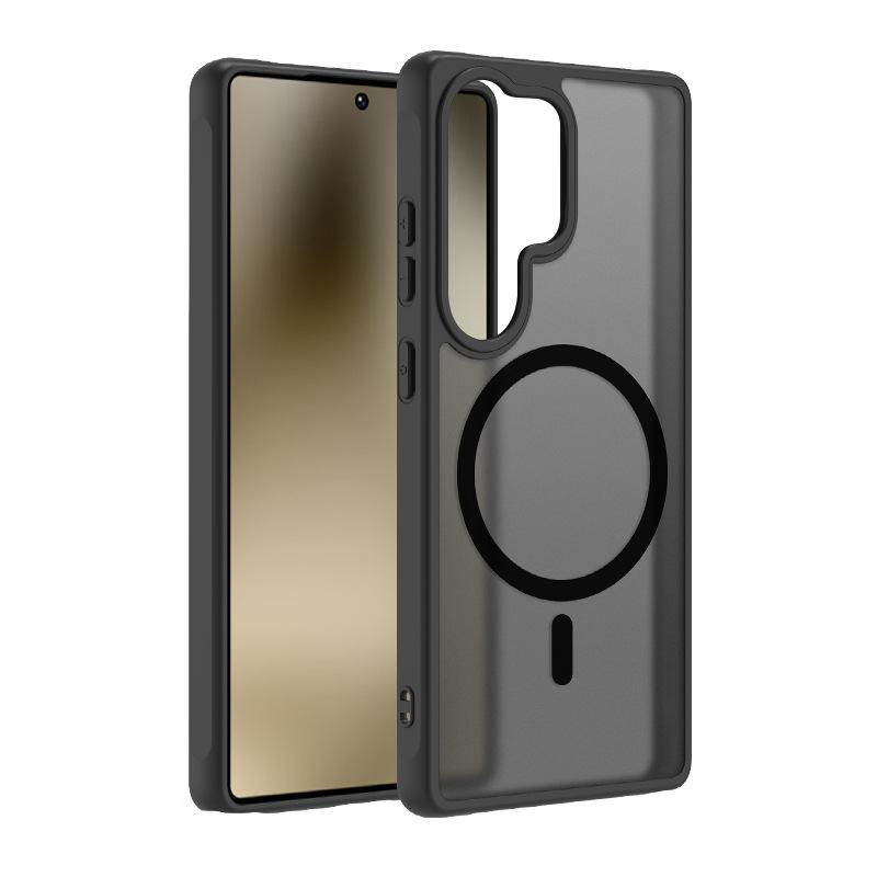 Applicable to Samsung Galaxy S25Ultra Skin Sensing Magnetic Mobile Phone Case S25EDGE Wireless Charging Matte Translucent