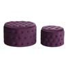 DKD Home Decor-Footstool DKD Home Decor Purple Polyester Bordeaux Wood MDF (70x70x42cm)