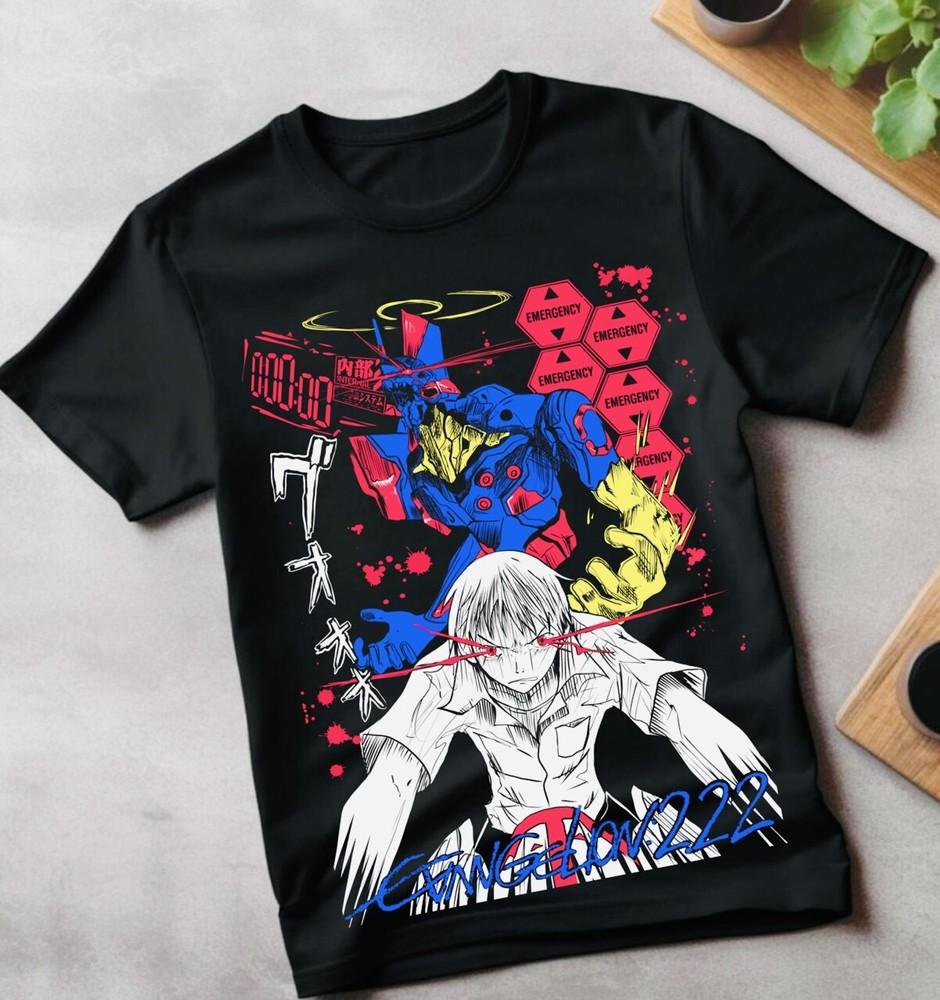 

Anime Shirt Neon Genesis Evangelion Eva Unit 01 Japanese Black T-shirt All Size 4XL