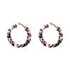 Silver needle Maillard style retro round leopard print wrapped earrings personalized fashion stud earrings niche high-end earrings women