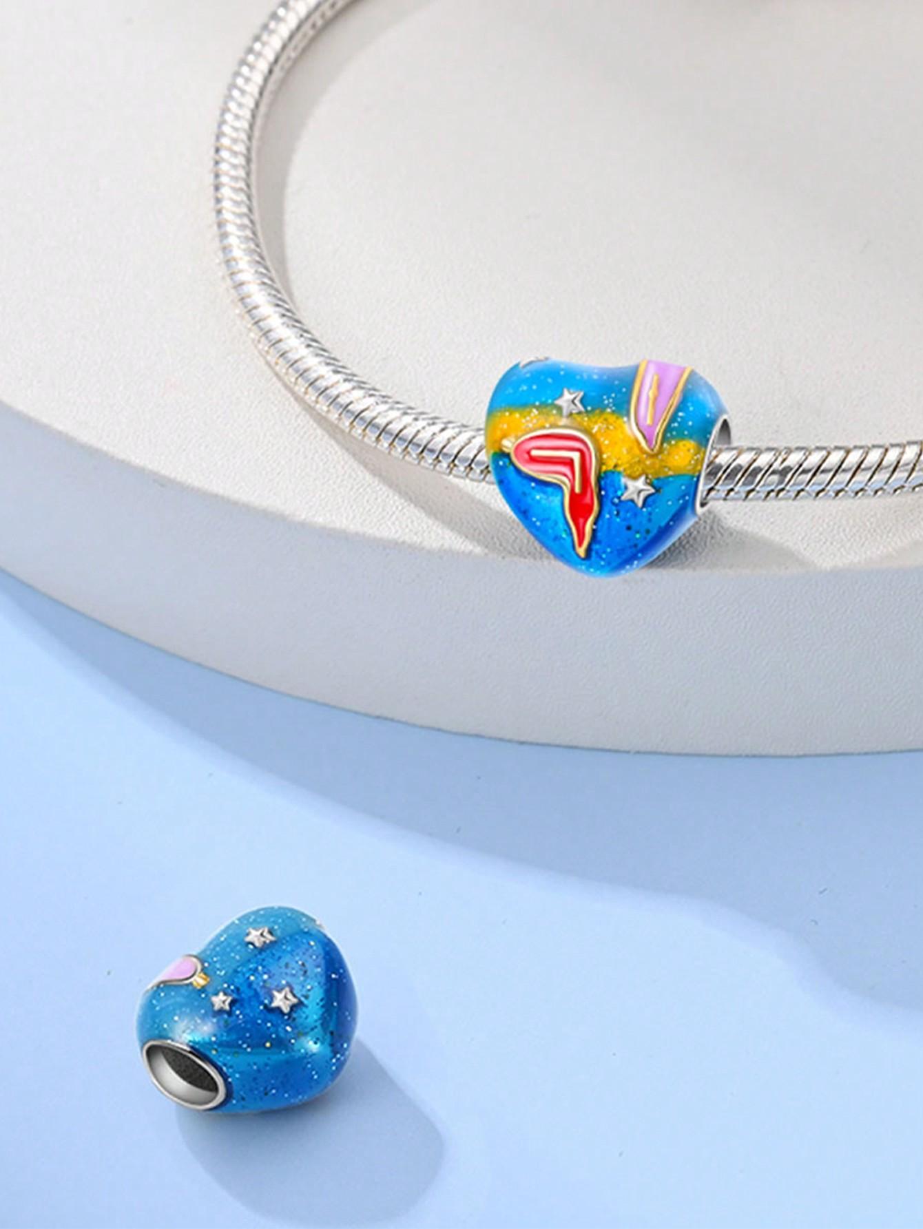 

Charm Bead Components Plata Starry Sky of Love Bead Components Charm Bead Component Copper Metal Plated Compatible With Charm Bead Components Copper