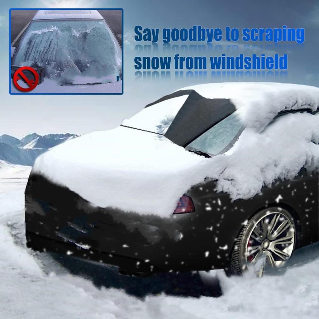 Rear Windshield Snow Cover 2-Layered Automotive Windshield Snow Covers Luminous Aluminum Foil Snow Cover With Hook And Invisible