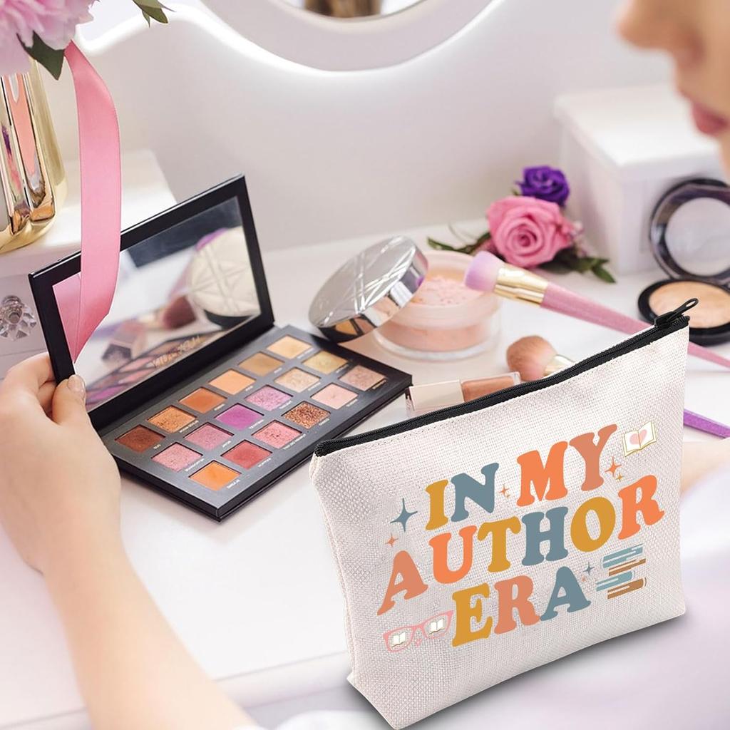Gzrlyf Novel Writer Author Makeup Bag Writer Themed Gift Novelist Author Gifts For Women Writer Author Novelist Cosmetic Bag (IN MY AUTHOR)