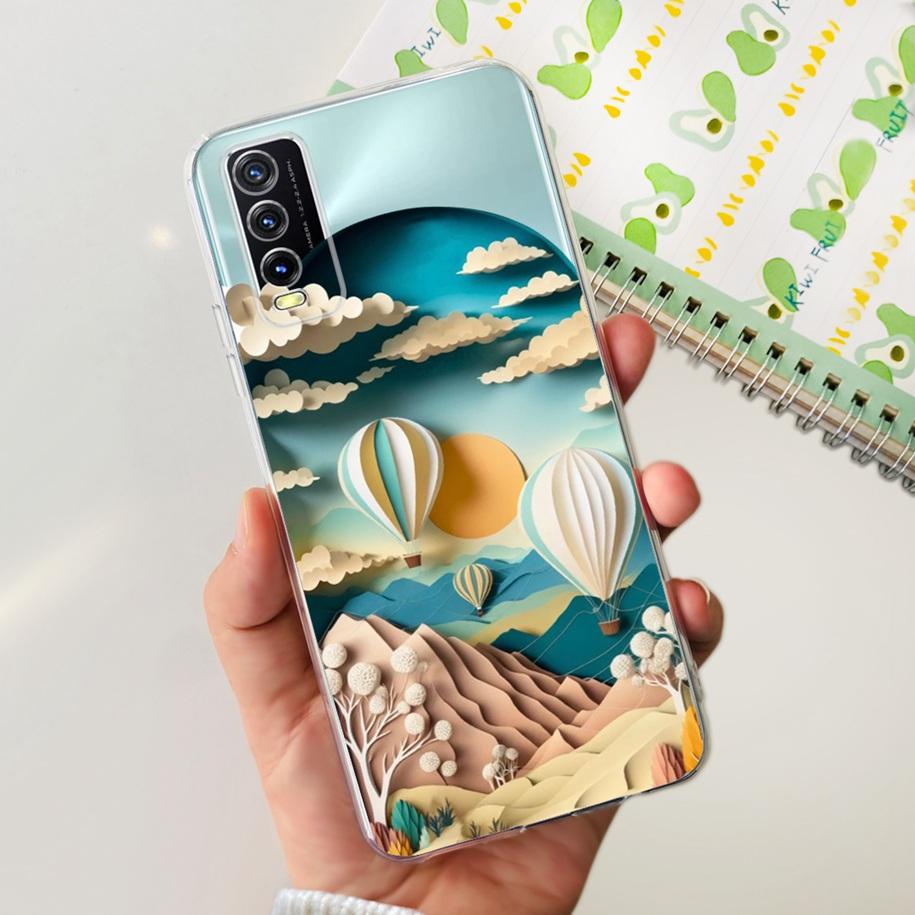 For Vivo Y11s Y12s Case V2028 V2026 V2033 Popular Flower Clear Silicon Back Cover For Vivo Y20 Y20i Y20s V2029 V2027 V2032 Funda