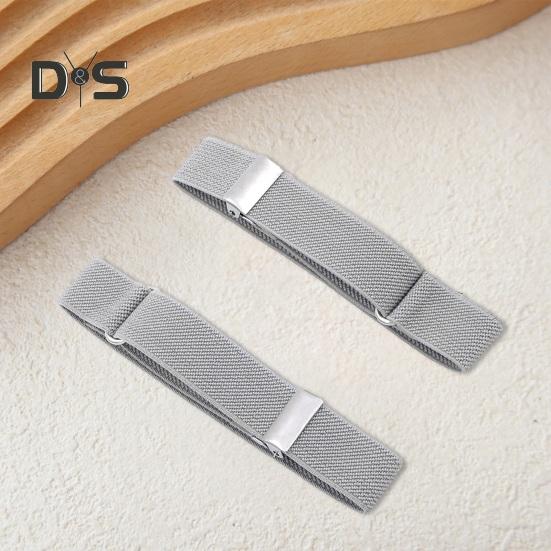 1 Pair Unisex Armband Adjustable Faux Leather 2CM Width Solid Color Elastic Shirt Sleeve Holder Arm Cuffs Bands Party Wedding Clothing Accessories