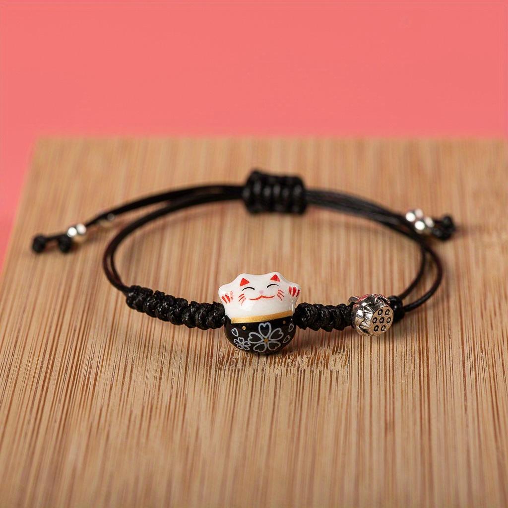 Cute Ceramic Pendant Bracelet, Ceramic Bead Bracelet Set, Fresh and Artistic Style Versatile Jewelry, Girl's Heart Jewelry