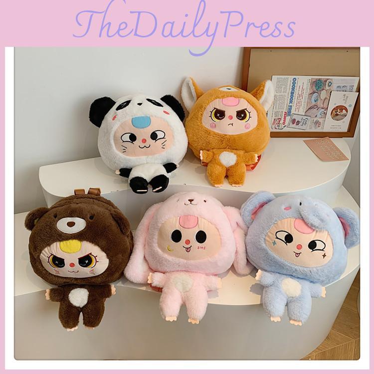 Elephant Cute Babythree Fox Panda Rabbit Animal Costume Cartoon Backpack Plush