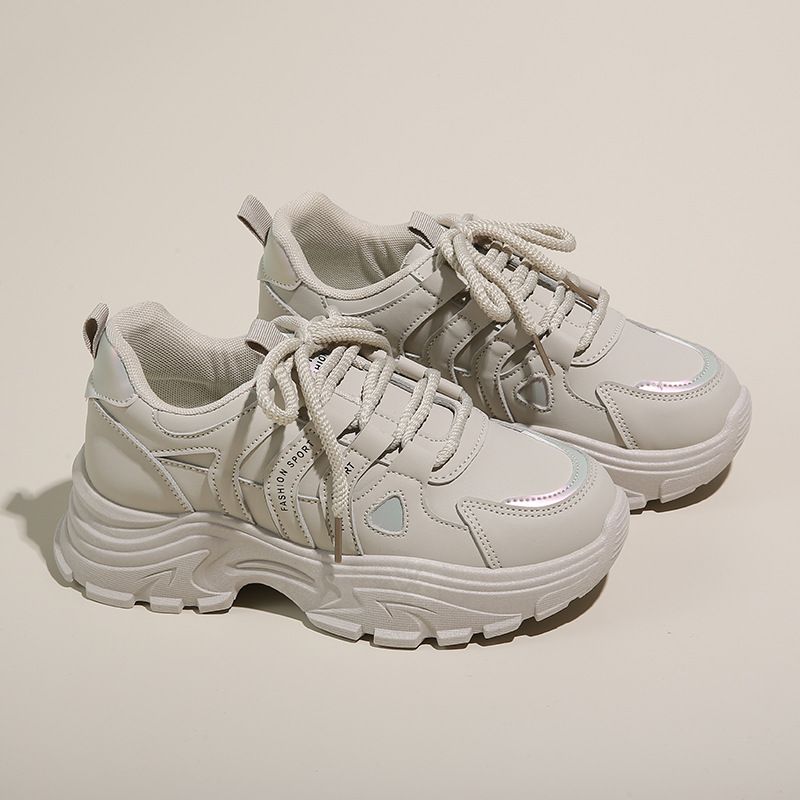 

Корейские ретро женские спортивные туфли на толстой подошве, осенне-зимние туфли на толстой подошве с увеличением роста, студенческие беговые повседневные туфли 40