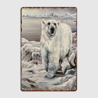 Letreros Metálicos de Oso Polar Placas Club Bar Vintage Pared Cueva Cartel de Lata