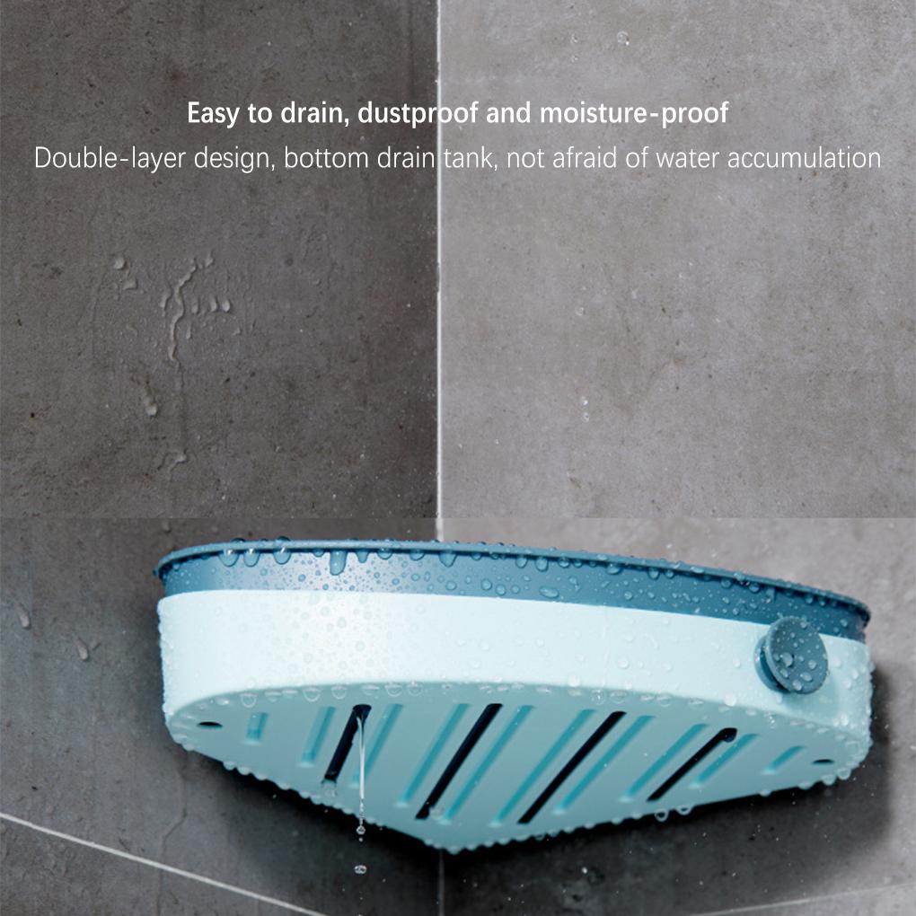 Wall Mounted Storage Holder Cloth Rack Organizer Drainer Tray Punch-free Shelf Hanger Shower Kitchen Household Bathroom