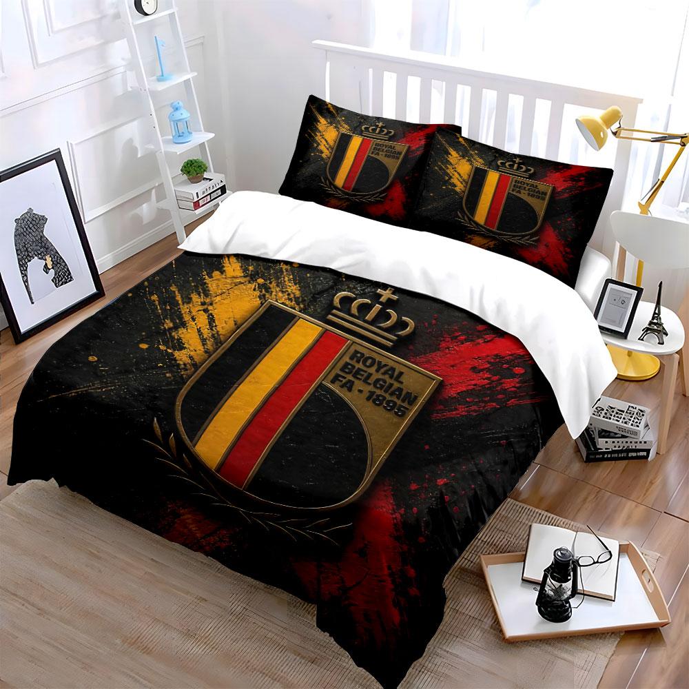 Royal Belgian FA Logo Bedding Bedding Duvet Cover Set Duvet Cover Pillowcases (1 * Duvet Cover 2 * Pillowcases, without duvet insert)
