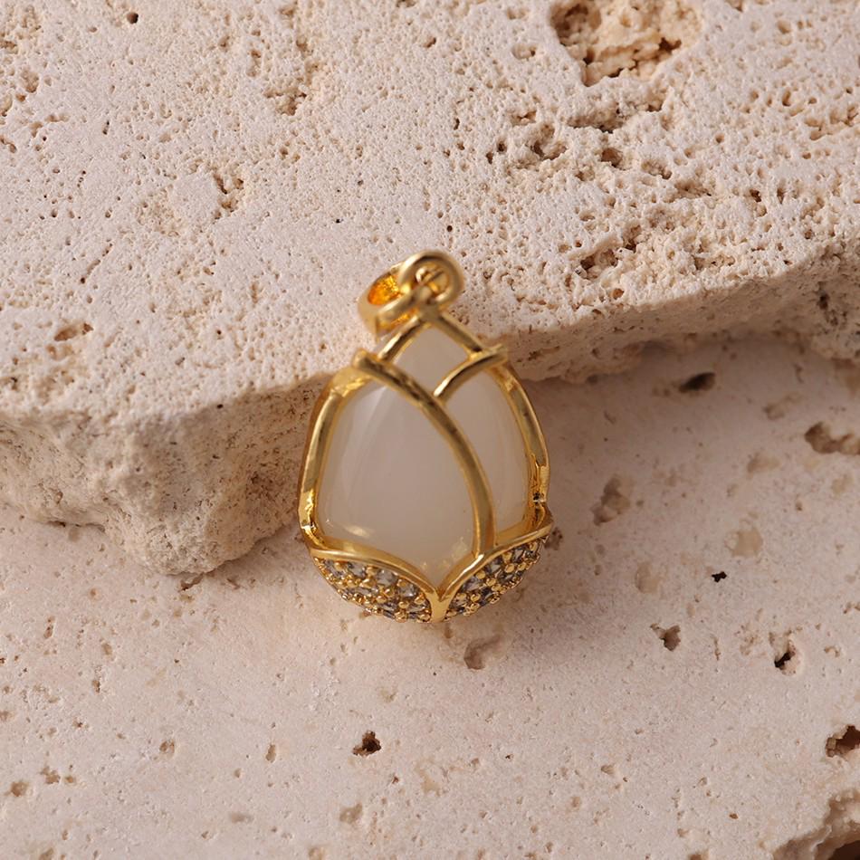 Elegant Two-Tone Water Drop Diamond Pendant Necklace - Gold/Silver, Multi-Color Women's Fashion Jewelry