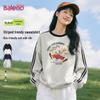 Baleno Women's 2026 Spring/Autumn American Vintage Round Neck Pullover Sweatshirt