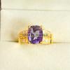 Alexandrite Oval Cut With 925 Sterling Silver Gold Plated Ring For Men's #A618 JL375656834349