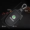 KITD7 Leather Car Remote Key Case Full Cover Protector Holder Shell Fob For Skoda Superb A7 Kodiaq Octavia A7 A8 Keychain Accessories