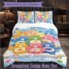 Personalized 3Pcs Bedding SetCare Bears Custom Text Duvet Cover Pillowcase Set Bedroom Gift