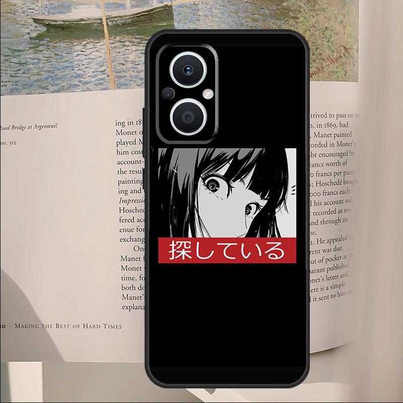 Sad Japanese Anime Aesthetic Cover For OPPO Reno 14 13 11 10 Pro 12F 11F 13F 14F 7 8 Lite OPPO Find X6 X5 X8 X9 Pro Case