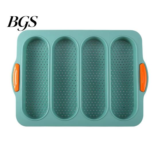 Baguette Baking Mold 4 Grids Food Grade Tray Silicone Anti-scalding Bread for Restaurant