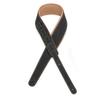 Kikutani Leather 85mm Black X Guitar/Bass Strap, Width, 1,220-1,400mm Length, Beige, KSTR-5012