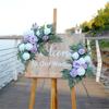 2Pcs Artificial Flower Swag for Wedding Reception Backdrops Sweetheart Table Wedding Welcome Sign Flower Decoration