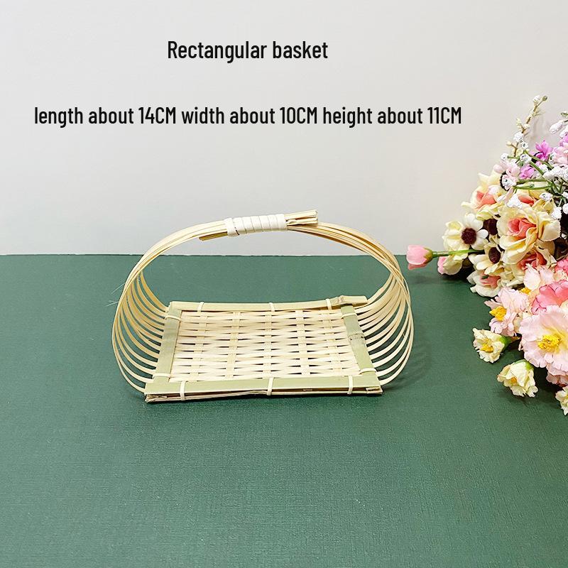 Hand-Woven Bamboo Basket for Irori Tea Brewing, Dried Fruit & Tea Snacks, Pastry Tray, Creative Hot Pot Bamboo Basket