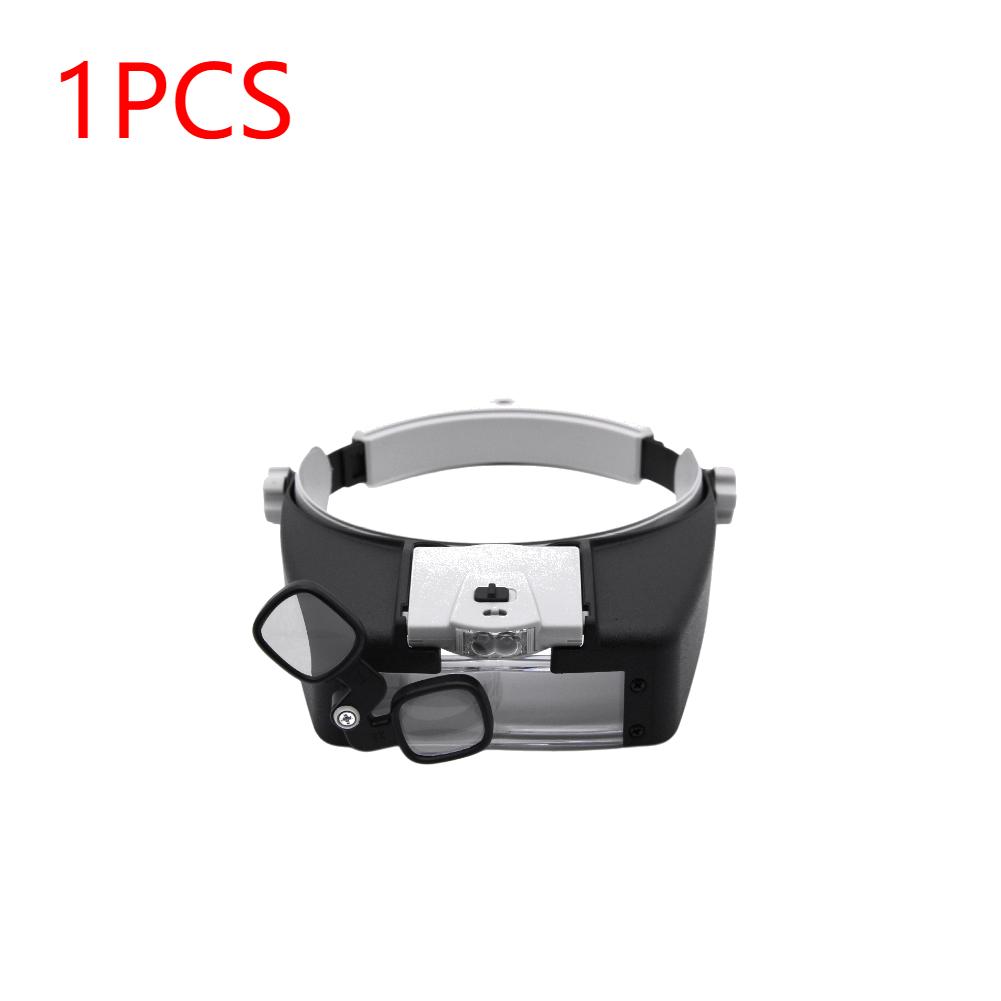 1.5X 1.5X 6X 8X Headband Glasses Magnifying Adjustable 2 LED Light Magnifier Loupe Glasses for Reading Magnifier Illuminated