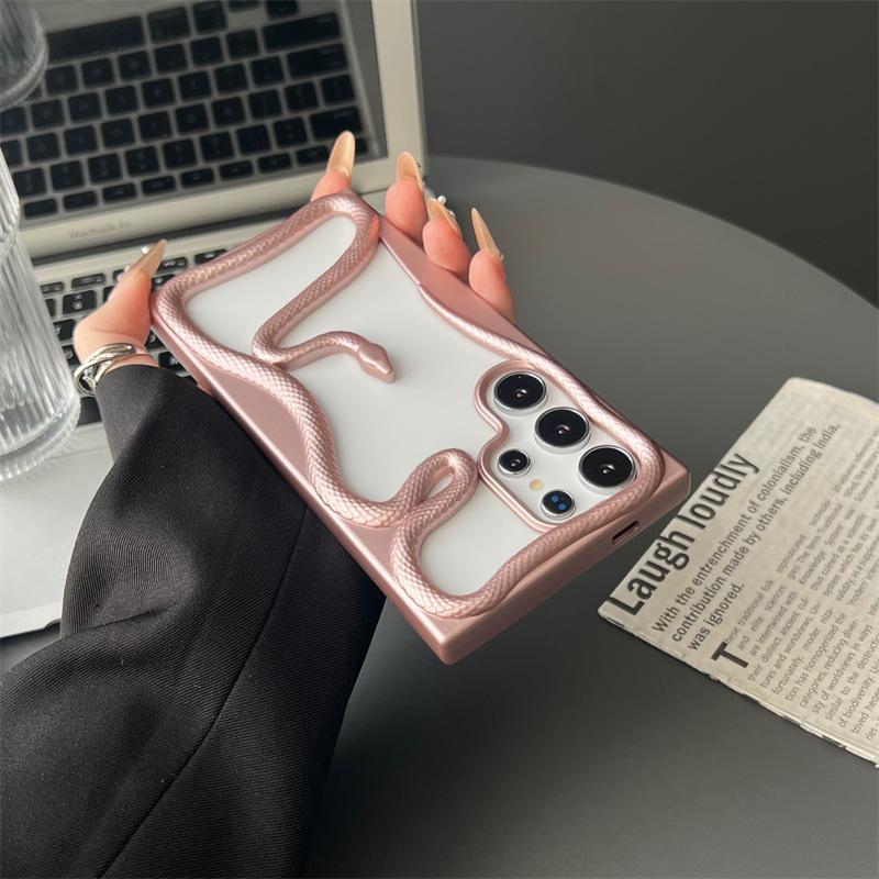 Samsung S25 Ultra Electroplated 3D Snake Phone Case with Matte Heat Dissipation