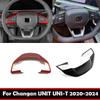 For Changan UNIT UNI-T Accessories -2024 ABS CarbonFiber Car Steering Wheel Button Cover Trim Steering Wheel Control Sticker