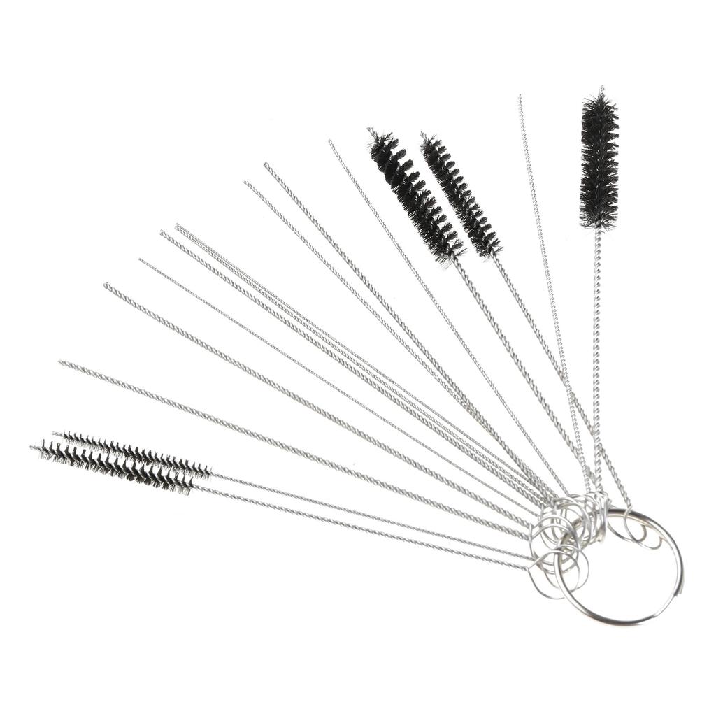 Set de ac de curățare a carburatorului de înaltă eficiență, 15 dimensiuni, perie de ejector de murdărie, potrivită pentru întreținerea carburatoarelor auto și motociclete