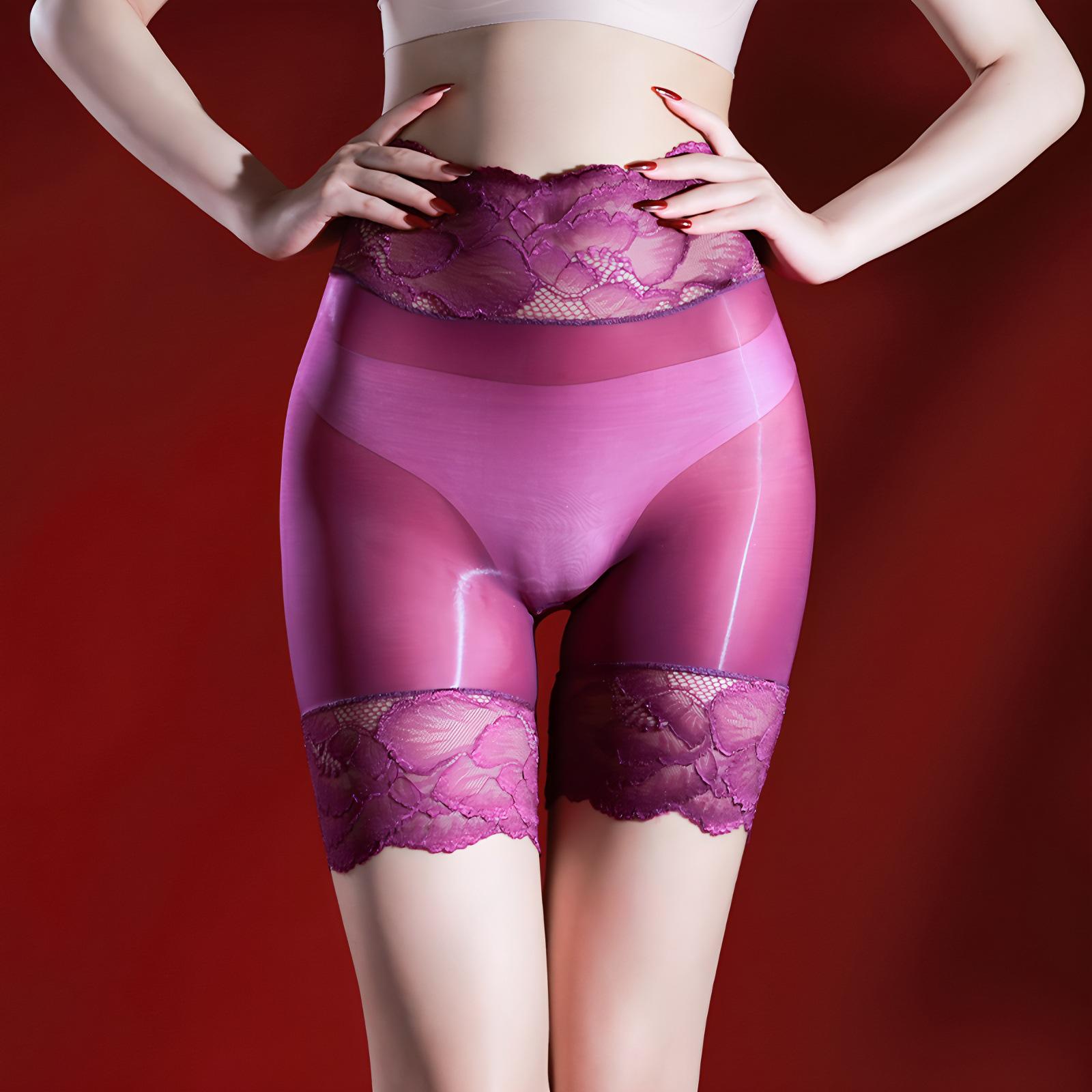 

Очаровательные кружевные шелковистые прозрачные чулки-трусики средней посадки для мужчин и женщин Closed Crotch Cover (Men) 80-150 jin