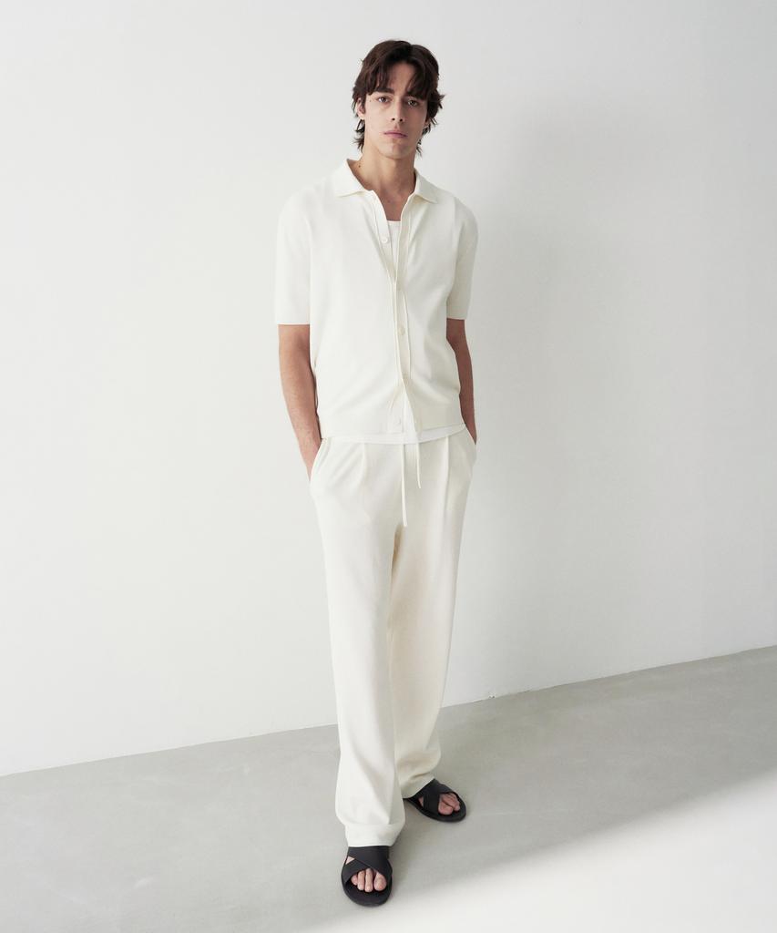 Jeilium Cotton Summer Essential Drawstring Pants Ivory