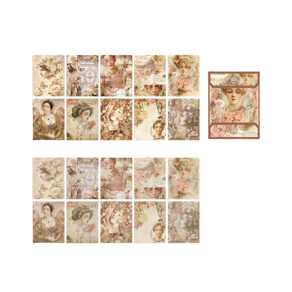 20 Sheets Scrapbooking Paper Decorative Retro Aesthetic Sticker for Scrapbooking Journal Picture Frames Phone Case Craft