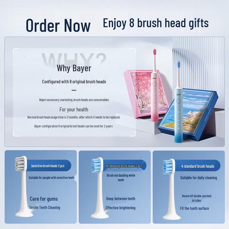 

BAIR X304 Sonic Electric Toothbrush Fog Island Blue Luxury Gift Set CN plug (adapter included)