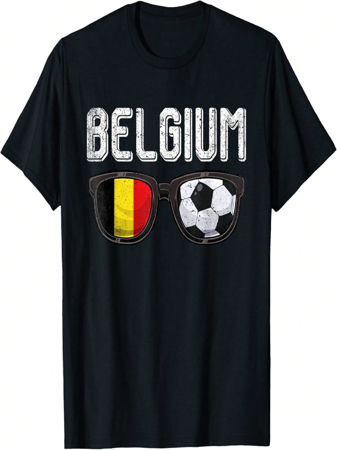 Belgium Soccer Funny Belgian Flag Glasses Football T-Shirt S разноцветный