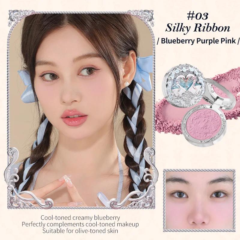 Flowerknows Swan Ballet Serie Geprägte Rouge Palette Süßes Make-up Koreanisch Langanhaltend Wasserdicht Gesichtsrouges