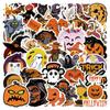 50 Halloween-tema morsomme vanntette klistremerker for flasker, kofferter og dekorasjon