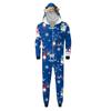 Christmas Print Family Matching Hooded Long Sleeved Zippered Jumpsuit Set