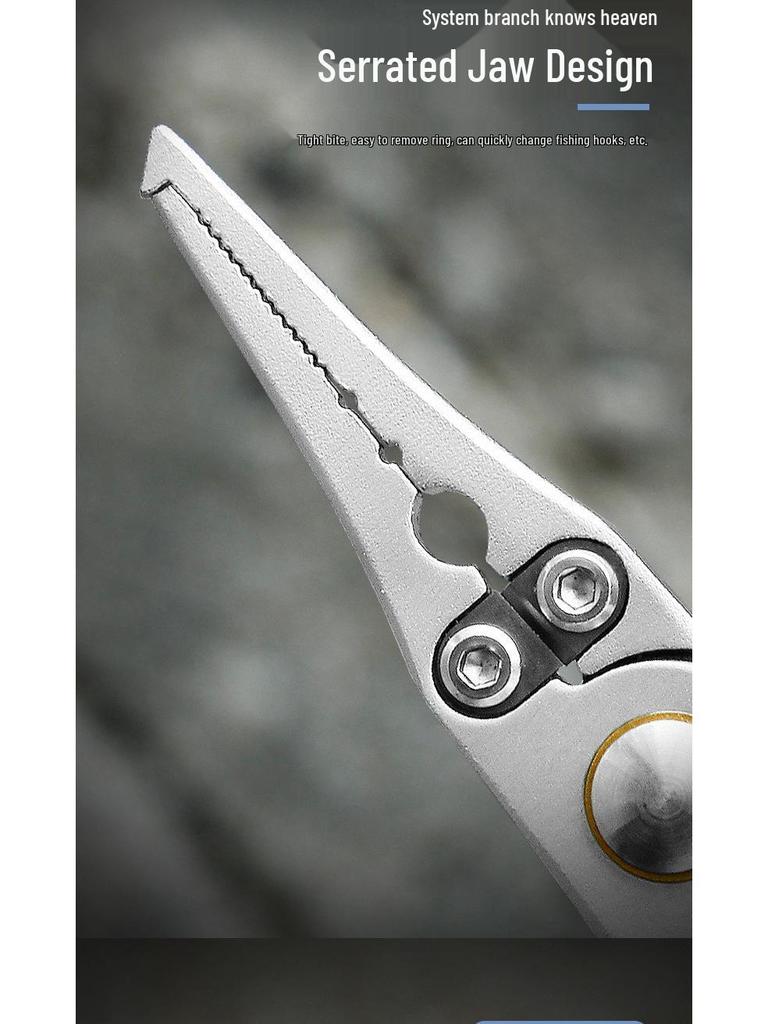Stainless Steel Multifunctional Fishing Pliers with Line Scissors and Needle-Nose Tweezers