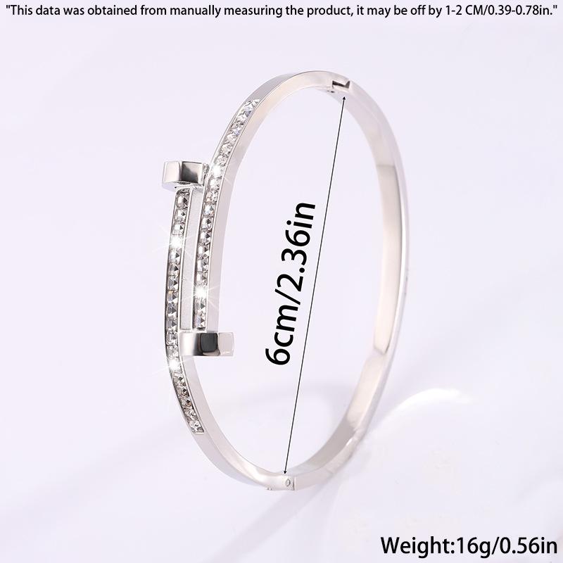 Titanium Steel Bracelet - Double-headed Diamond-studded Studs for Women - A Niche, High-end Bracelet with A Sophisticated Style