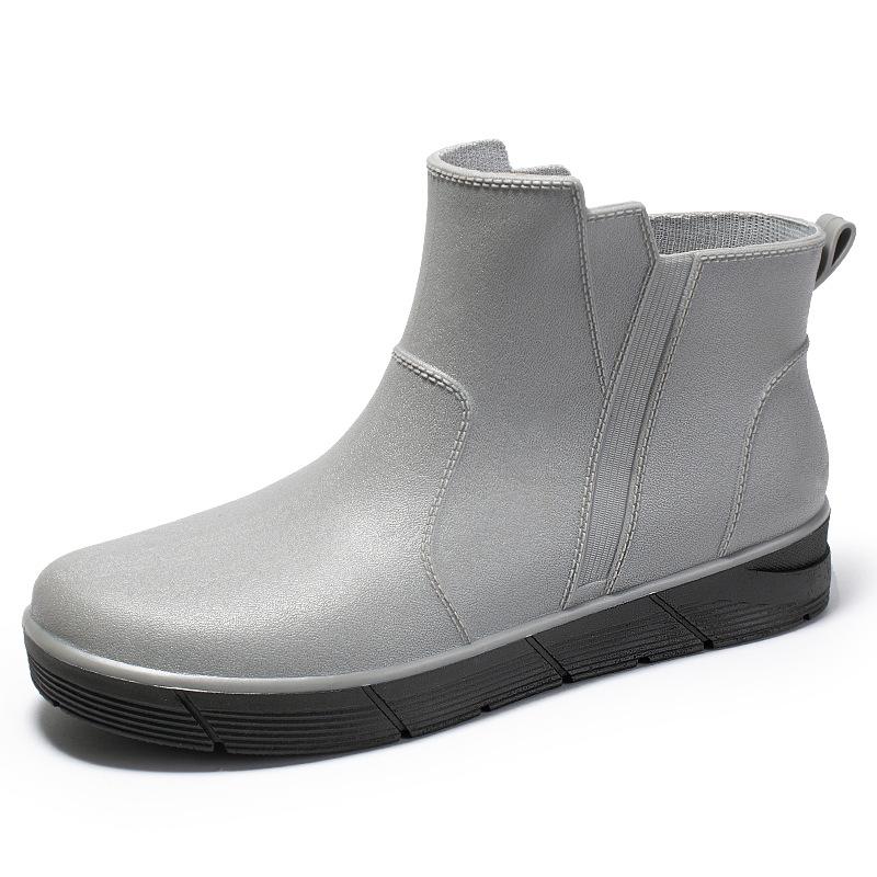 

Модные новые модные дождевые ботинки мужские резиновые сапоги без застежек на осень на открытом воздухе водонепроницаемые рабочие короткие ботинки для мужчин галоши ботильоны 39