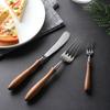 Stainless Steel Spoon Teaspoon Fruit Fork Ebony Steak Knife Fork Western -style Seven -piece Seven -piece Set Tableware Kitchen