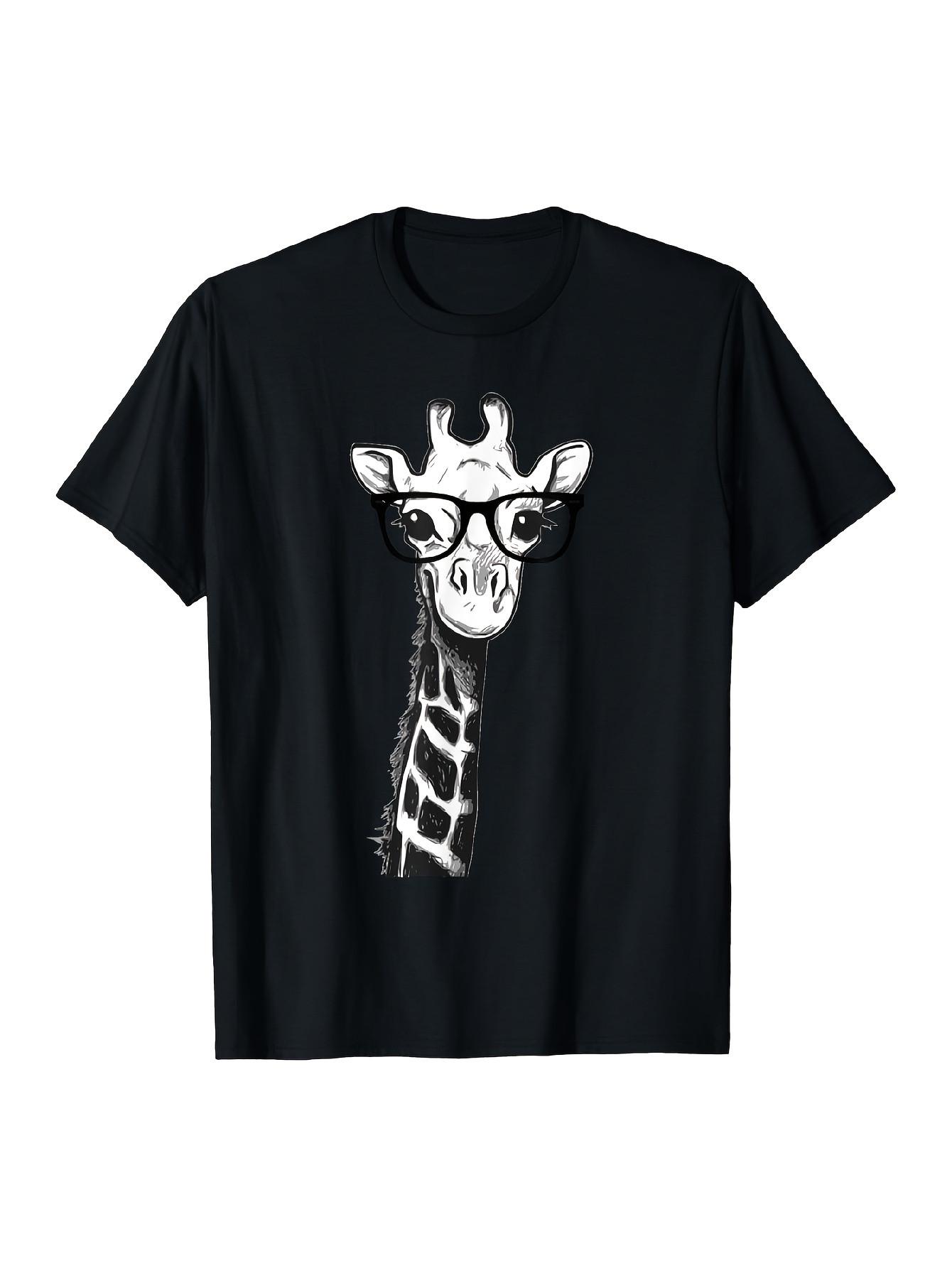 Top Pick Local Funny Giraffe with Glasses Graphic TShirt S
