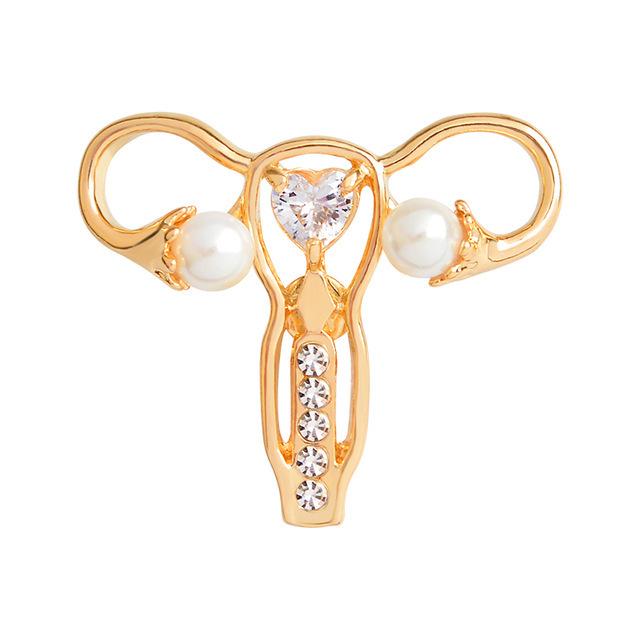 

Elegant Ushaped Uterus Brooch Crafted From Durable Alloy With Stunning Detailing Crystal XZ007
