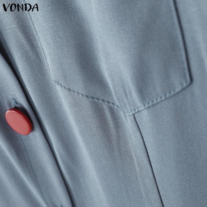 VONDA Women Casual Round Neck Puff Sleeve Patchwork Ruffled Hem Mini Dress