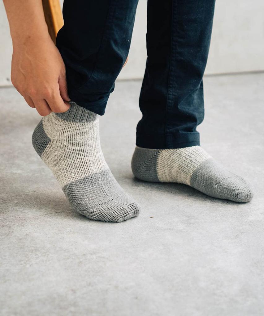 Nakota Low Gauge Panel Full Cold Sizes Oatmeal Socks, Cotton, Pile, Short, Warm, Weather, Men's (25-27cm),