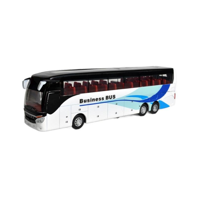 Business Airport Bus Model Single-Deck Bus Children's Bus Alloy Bus Sound and Light Toy