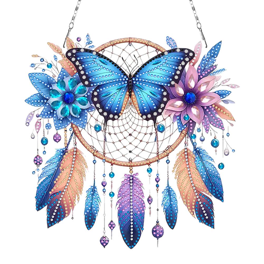 Wing Dream Catcher 5D DIY Diamond Painting Dots Pendant DIY Diamond Art Pendant Kit Diamond Painting Ornaments for Art Crafts